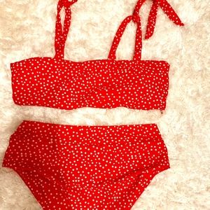 Shein NEVER WORN Red Polka Dot 2 Piece